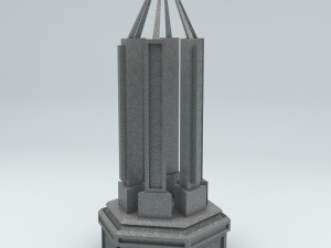 sci fi shapes - dystopia building 1 3D Model