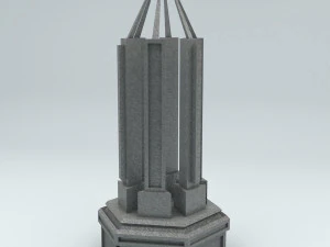 sci fi shapes - dystopia building 1 3D Model