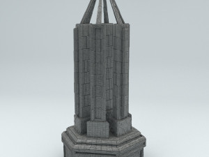 sci fi shapes - dystopia building 1 3D Model