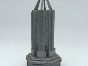 sci fi shapes - dystopia building 1 3D Model