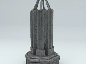 sci fi shapes - dystopia building 1 3D Model