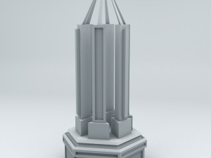 sci fi shapes - dystopia building 1 3D Model