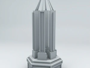 sci fi shapes - dystopia building 1 3D Model