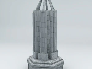 sci fi shapes - dystopia building 1 3D Model