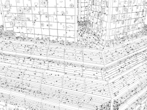 sci fi shapes - dystopia building 1 3D Model