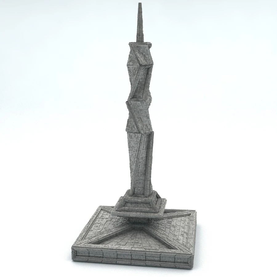 sci fi shapes - dystopia building 2 3D Model .c4d .max .obj .3ds .fbx .stl .blend 