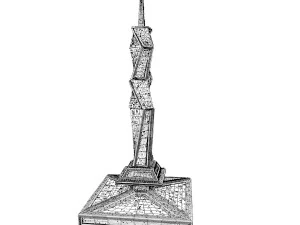 sci fi shapes - dystopia building 2 3D Model