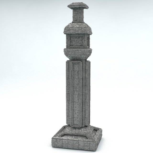 sci fi shapes - dystopia building 3 Model 3D .c4d .max .obj .3ds .fbx .stl .blend 