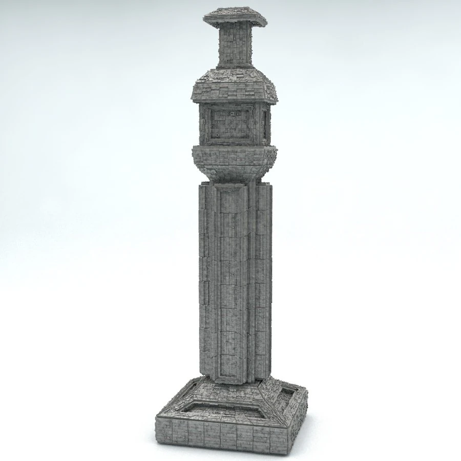sci fi shapes - dystopia building 3 3D Model .c4d .max .obj .3ds .fbx .stl .blend