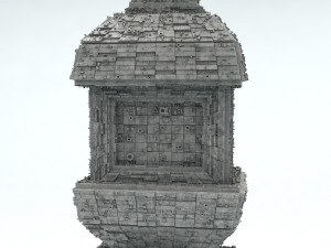 sci fi shapes - dystopia building 3 Model 3D