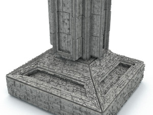 sci fi shapes - dystopia building 3 Model 3D