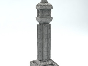 sci fi shapes - dystopia building 3 Model 3D