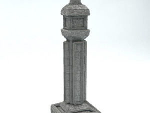 sci fi shapes - dystopia building 3 Model 3D