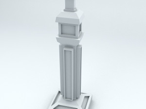 sci fi shapes - dystopia building 3 Model 3D