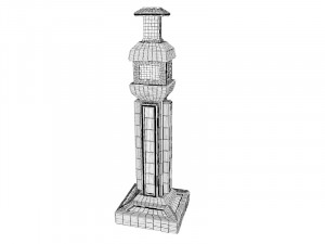 sci fi shapes - dystopia building 3 Model 3D