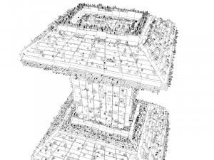 sci fi shapes - dystopia building 3 3D Model