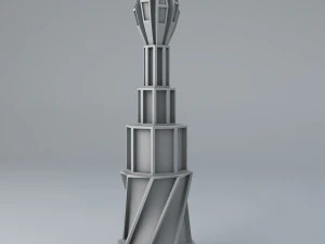 sci fi shapes - dystopia building 4 3D Model