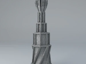 sci fi shapes - dystopia building 4 3D Model