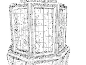 sci fi shapes - dystopia building 4 3D Model
