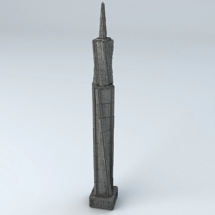 sci fi shapes - dystopia building 5 3D Model .c4d .max .obj .3ds .fbx .stl .blend 