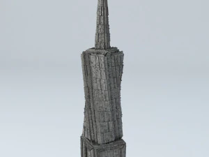 sci fi shapes - dystopia building 5 3D Model