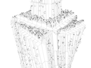 sci fi shapes - dystopia building 5 Modelo 3D