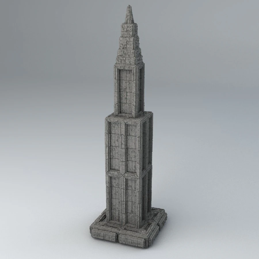 विज्ञान फाई आकृतियाँ - डायस्टोपिया बिल्डिंग 6 3D मॉडल .c4d .max .obj .3ds .fbx .stl .blend 