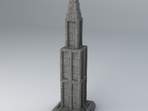 sci fi shapes - dystopia building 6 3D Model