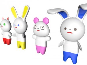 japanese style kawaii figures Modello 3D