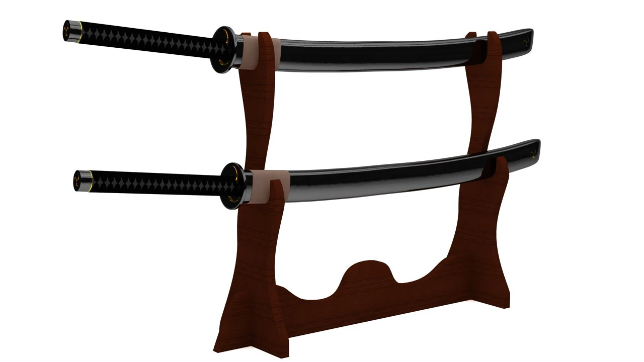 samurai katana with case and stand 3D Model .c4d .max .obj .3ds .fbx .stl .blend 