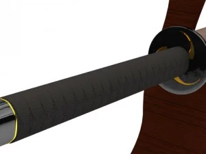 samurai katana with case and stand 3D Model