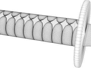 samurai katana with case and stand 3D Model