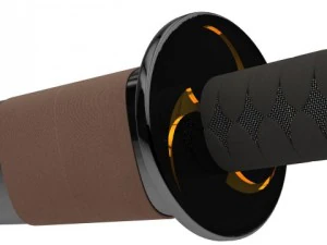 samurai katana with case and stand 3D Model
