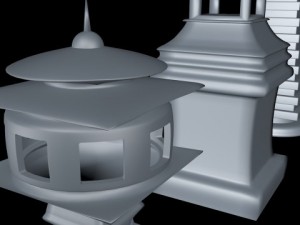 japanese stone lanterns 3D Model