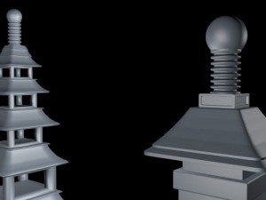 japanese stone lanterns 3D Model
