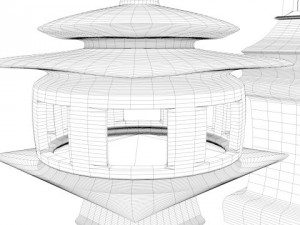 japanese stone lanterns 3D Model