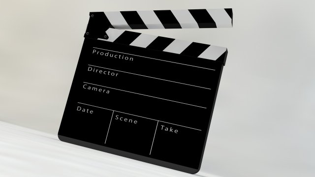film slate clapper 3D Model .c4d .max .obj .3ds .fbx .stl .blend 