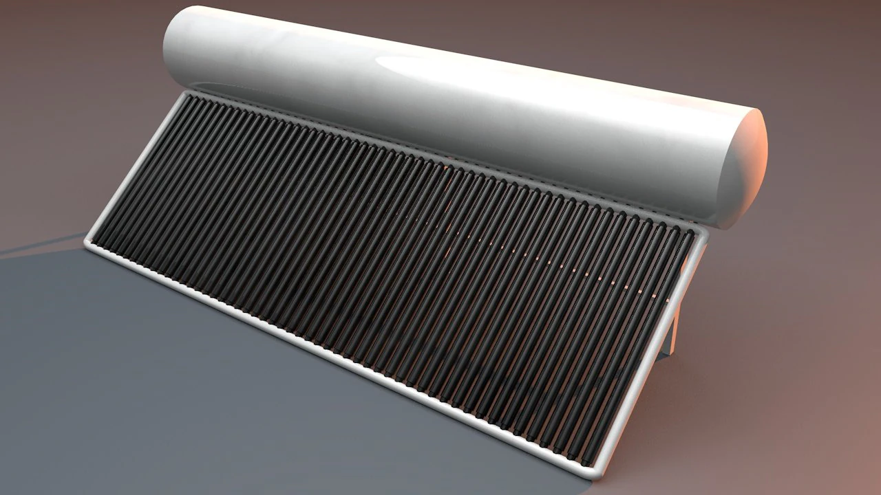 solar water heater 3D Model .c4d .max .obj .3ds .fbx .stl .blend