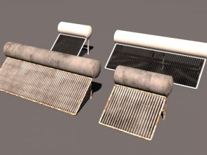 solar water heater 3D 模型