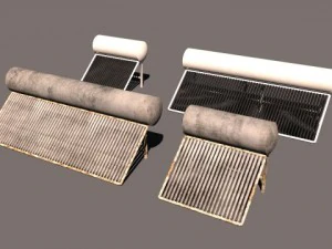 solar water heater 3D Model