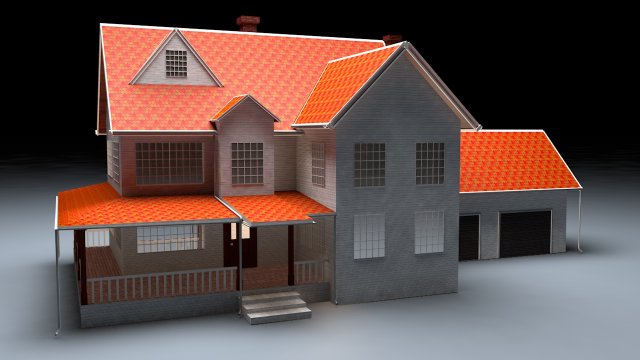 north american type garden state house Model 3D .c4d .max .obj .3ds .fbx .stl .blend 