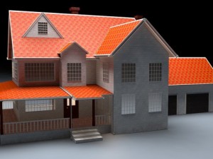 north american type garden state house 3D Model
