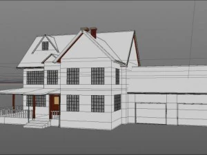 north american type garden state house 3D Model