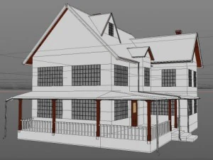 north american type garden state house 3D Model