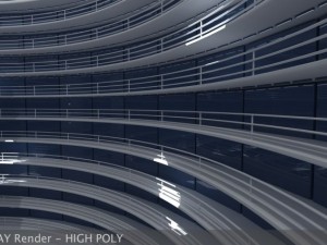 ultra modern futuristic data center Model 3D