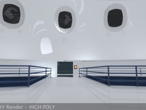 ultra modern futuristic data center Model 3D