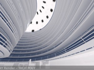 ultra modern futuristic data center Model 3D