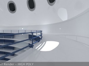 ultra modern futuristic data center Model 3D