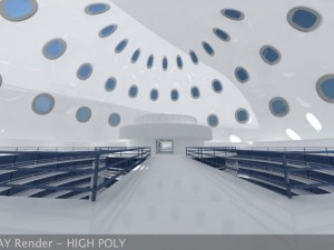 ultra modern futuristic data center Model 3D