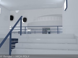 ultra modern futuristic data center Model 3D